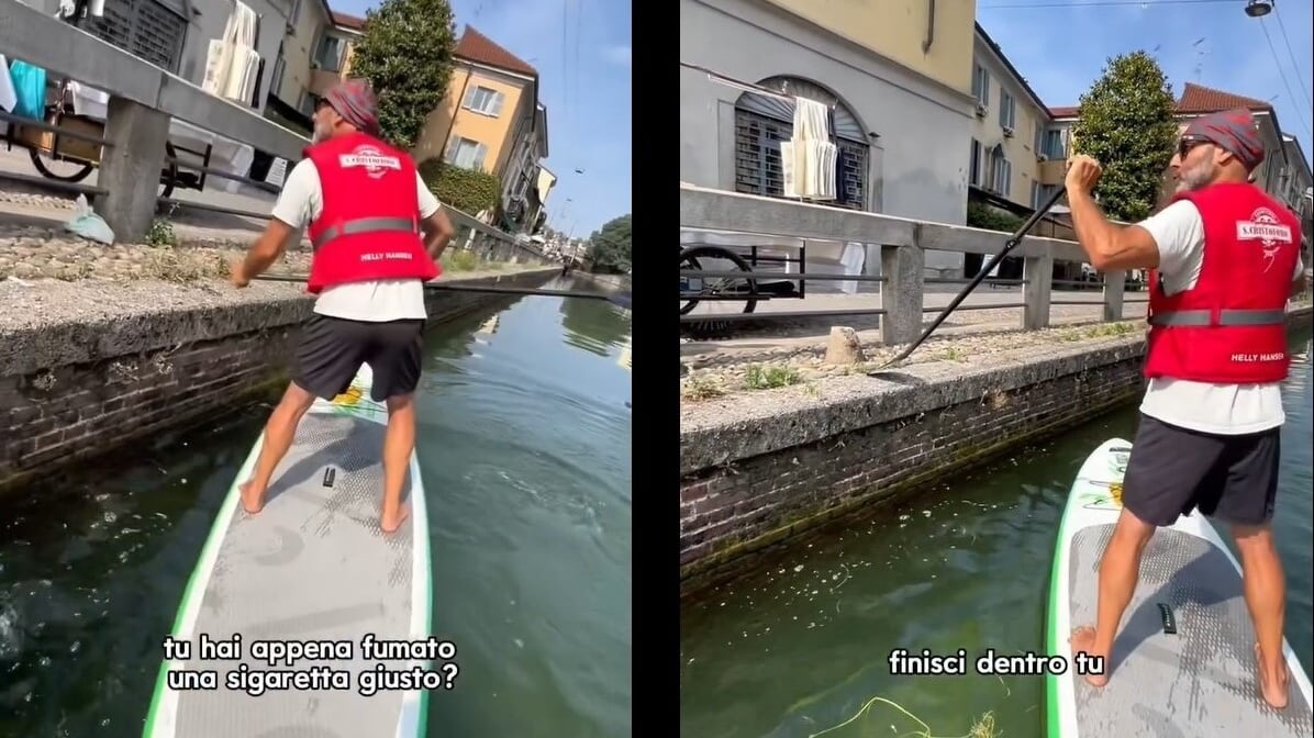 Passante getta sigaretta nei navigli, la reazione dell'attivista Simone Lunghi: "Prova a rifarlo e..."