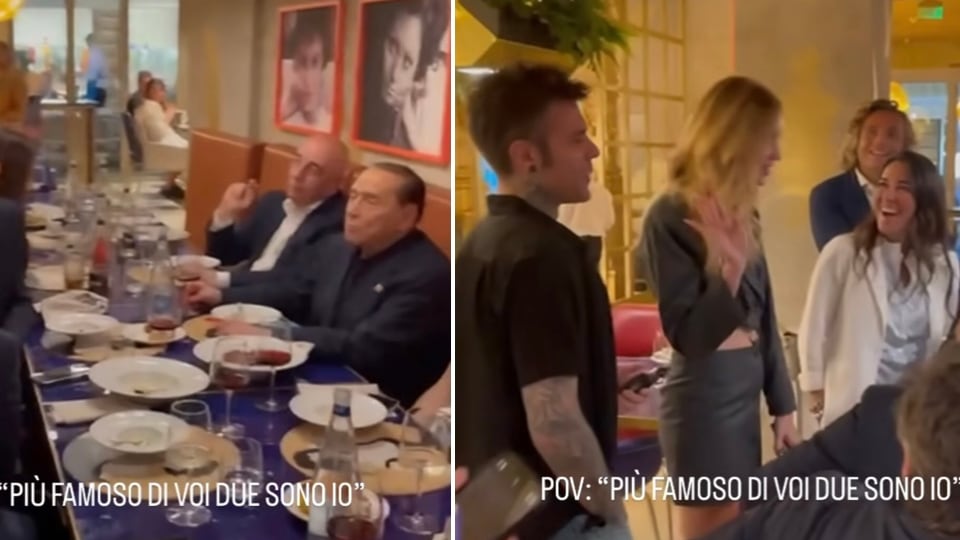 "Più famoso di voi solo io". Berlusconi incontra (a sorpresa) i Ferragnez