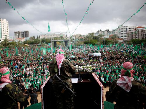 Anniversario di Hamas Palestina in strada