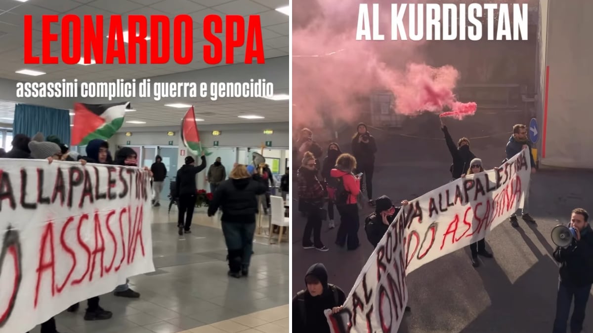 "Leonardo assassina". I collettivi pro-Pal occupano la sede romana dell'azienda