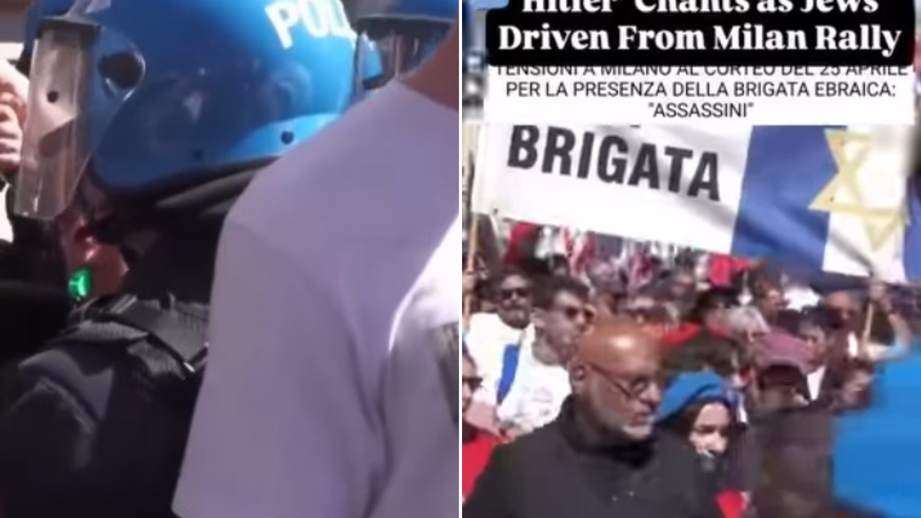 "Lunga vita a Hitler": il video choc e le urla degli antagonisti contro la Brigata ebraica