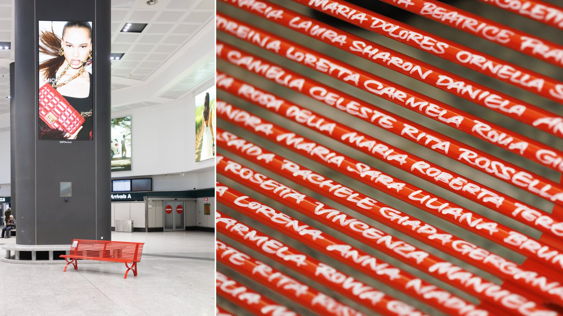 Due panchine rosse a Malpensa: stop alla violenza contro le donne