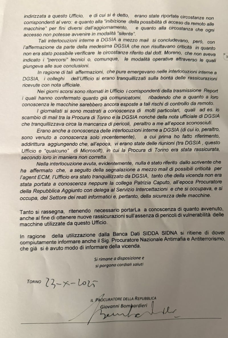 La lettera di Bombardieri al ministero 3