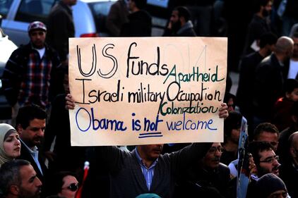 Obama in Israele, proteste dei palestinesi 4