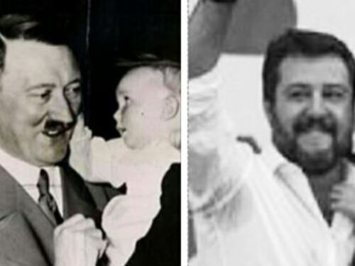 Salvini con la bimba sul palco, accuse choc: "È come Hitler"