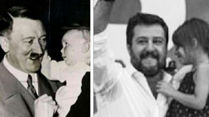 Salvini con la bimba sul palco, accuse choc: "È come Hitler"