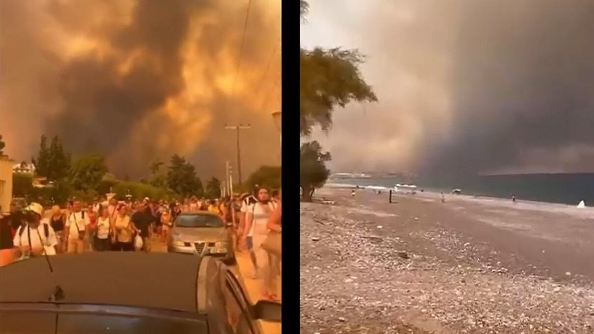 Allarme incendi in Grecia, il fuoco sta distruggendo Rodi: 30mila persone evacuate
