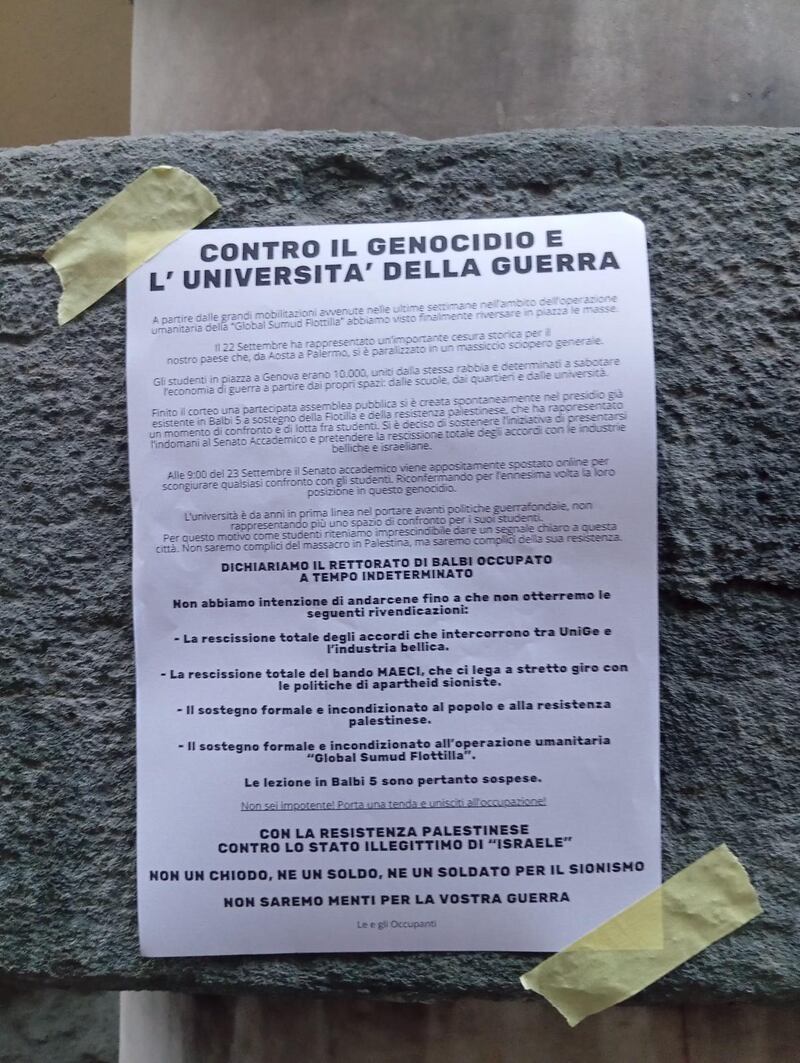 Genova: i pro-Pal occupano il Rettorato 4
