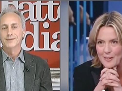 Lite in diretta televisiva tra Travaglio e Lorenzin