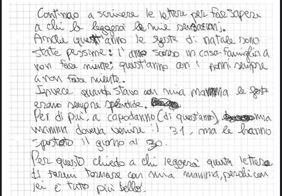 Le lettere del bambino allontanato dalla mamma: "voglio tornare a casa" 4