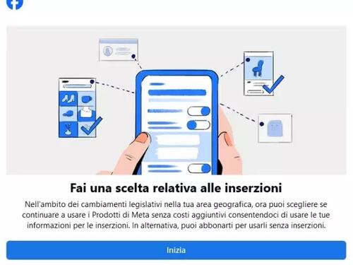 "Fai una scelta". Cosa fare se Facebook o Instagram vi mostrano questo banner