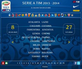 Ecco il calendario del campionato di serie A 17