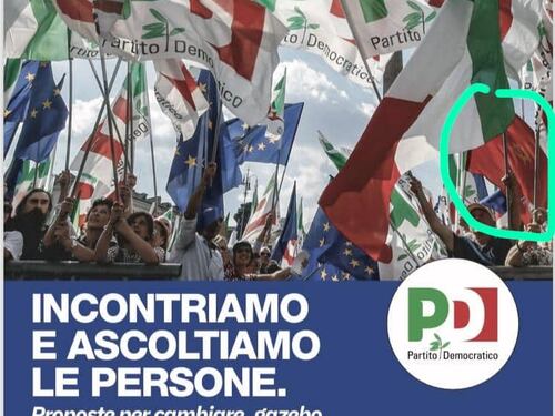 Il Pd "nasconde" la sua bandiera rossa