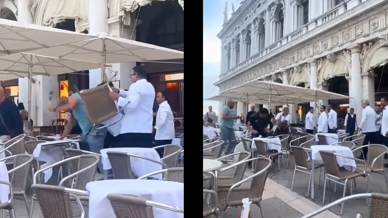 Rissa choc a Venezia: il maxi scontro tra clienti e camerieri in piazza San Marco