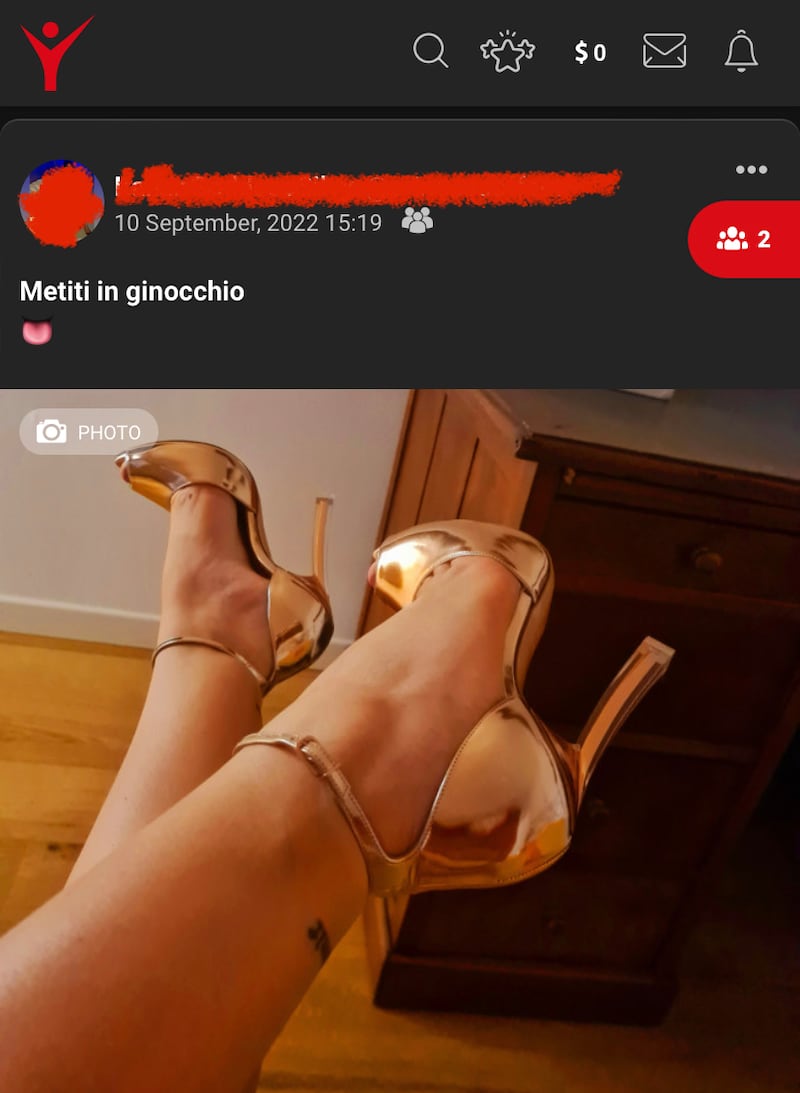 Esempio di post su Loyalfans
