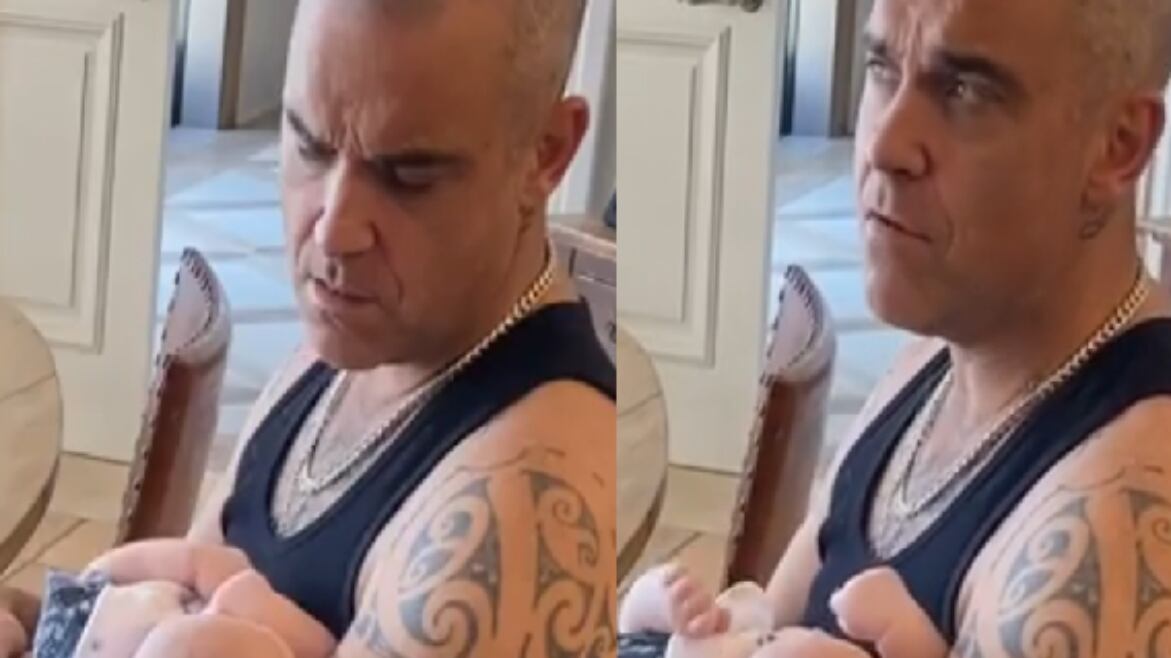 Robbie Williams padre affettuoso in quarantena: la popstar presenta al web Beau