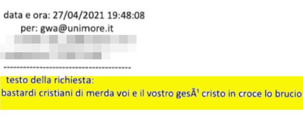 Le email di El Koudri all'università 1