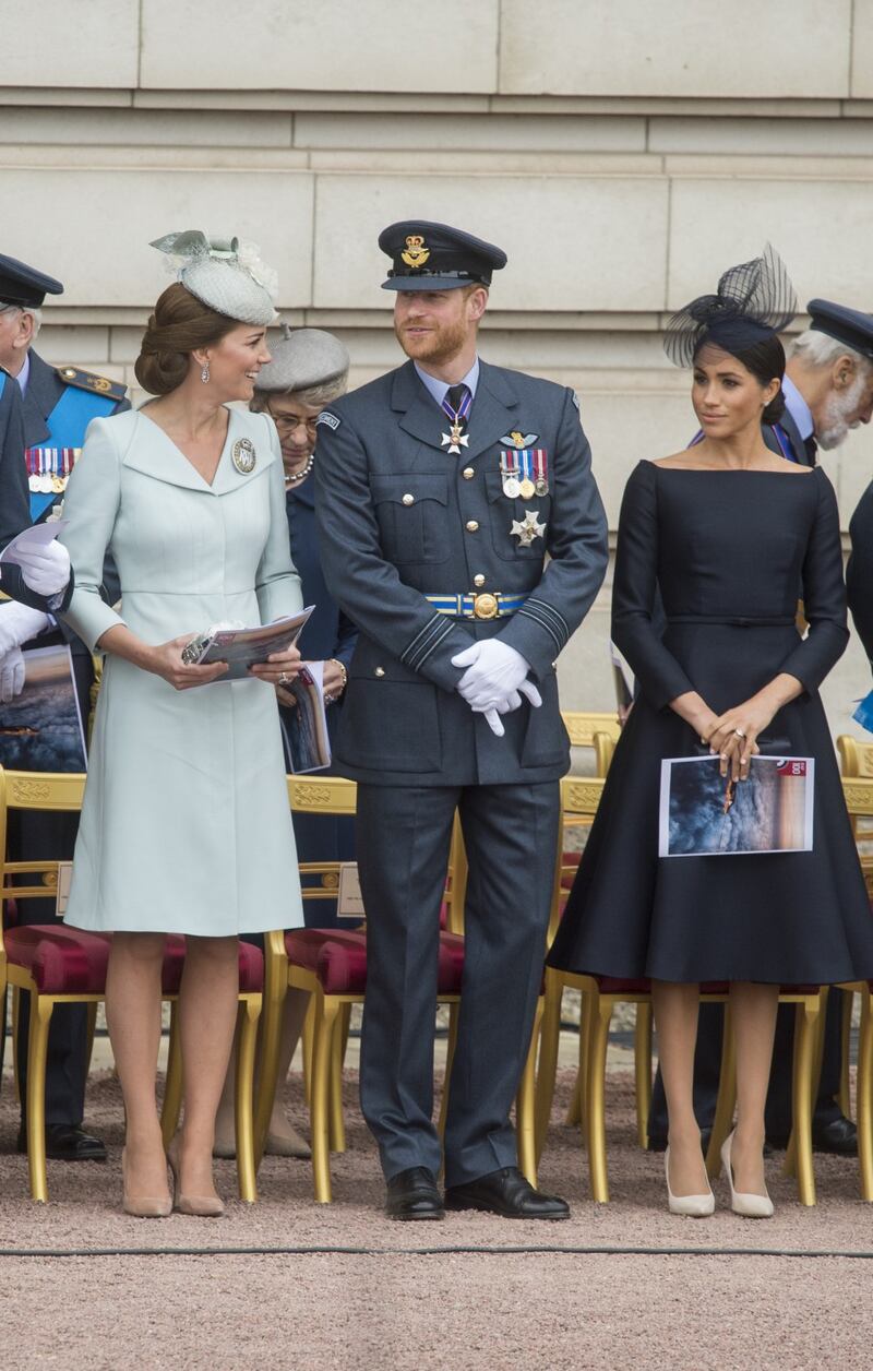 Meghan Markle e Kate Middleton al centenario del Raf 1