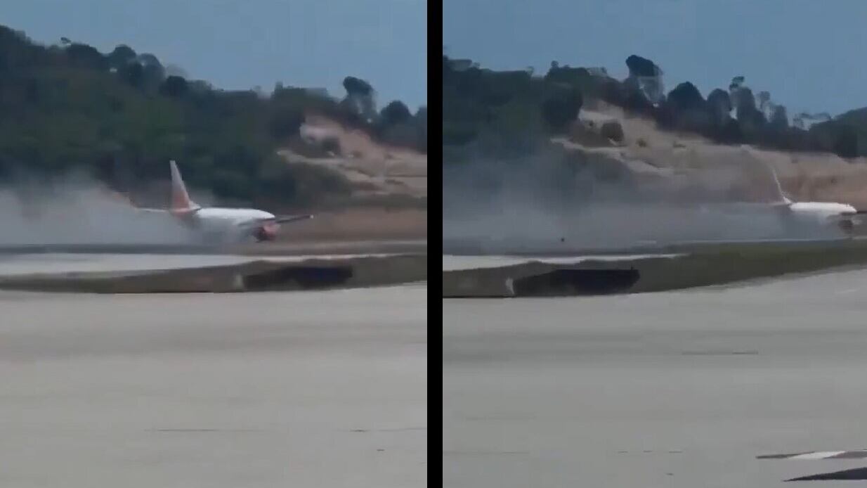 Boeing 737 MAX perde una ruota durante un pesante atterraggio, panico a bordo