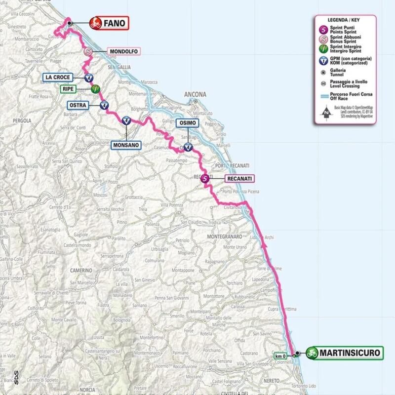 Giro 2024 tappa 12 planimetria