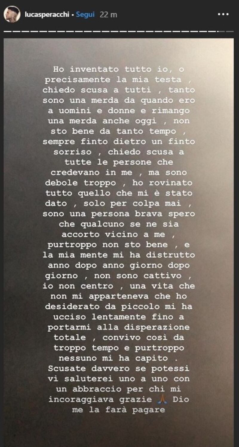 Peracchi su Instagram