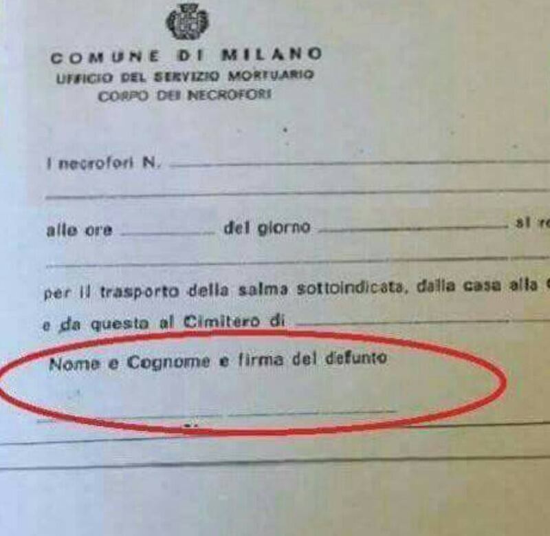 firma del defunto
