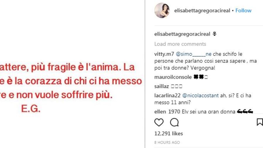 Elisabetta Gregoraci: "Più forte è il carattere, più fragile è l'anima"