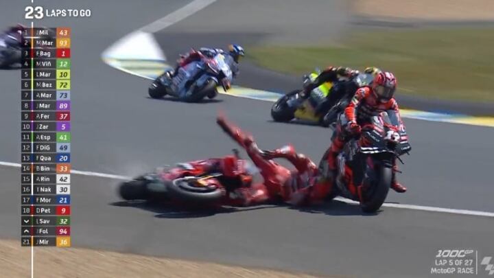 MotoGP, prima l'incidente poi la lite sulla ghiaia: cosa è successo tra Bagnaia e Viñales