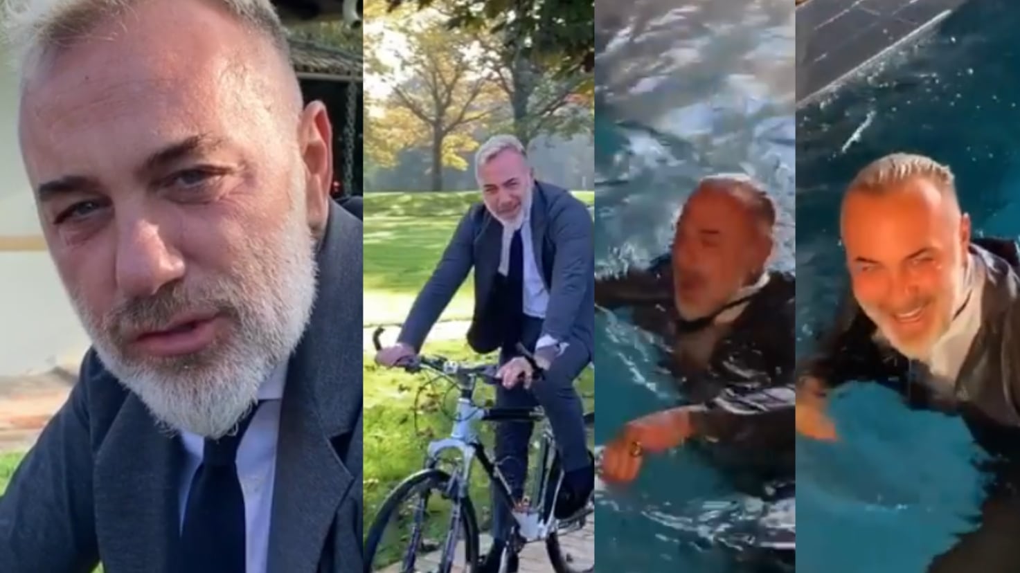Gianluca Vacchi senza freni in bicicletta: "Tuffarsi nell'ignoto fa sentire liberi"