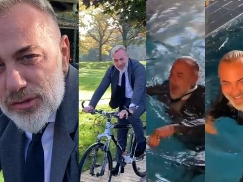 Gianluca Vacchi senza freni in bicicletta: "Tuffarsi nell'ignoto fa sentire liberi"