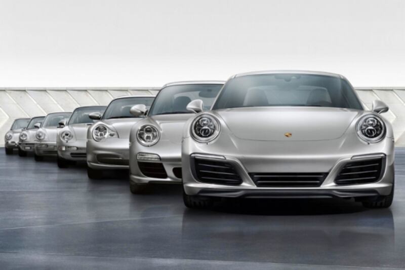 Le generazioni di Porsche 911 in sequenza