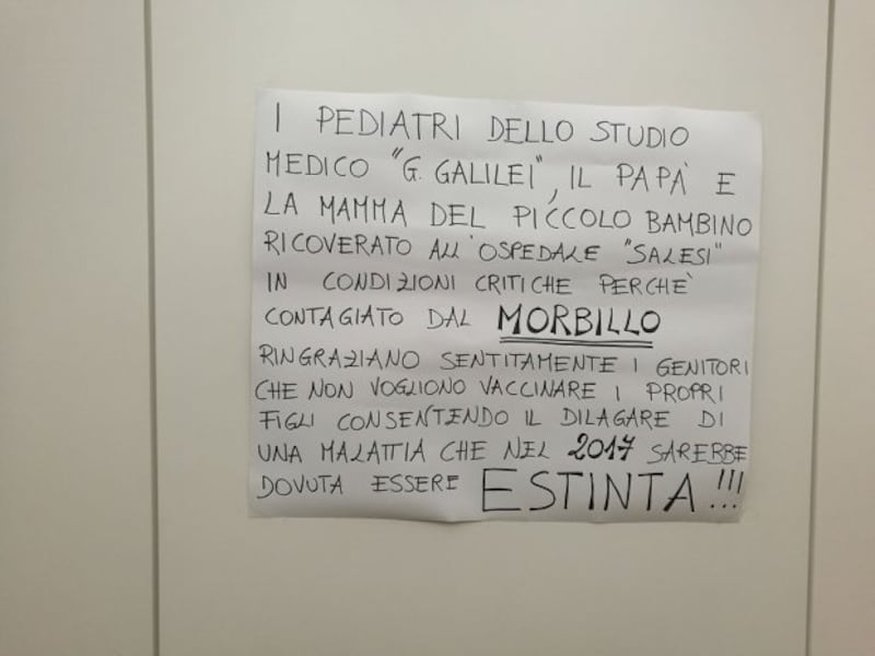 Cartello vaccini