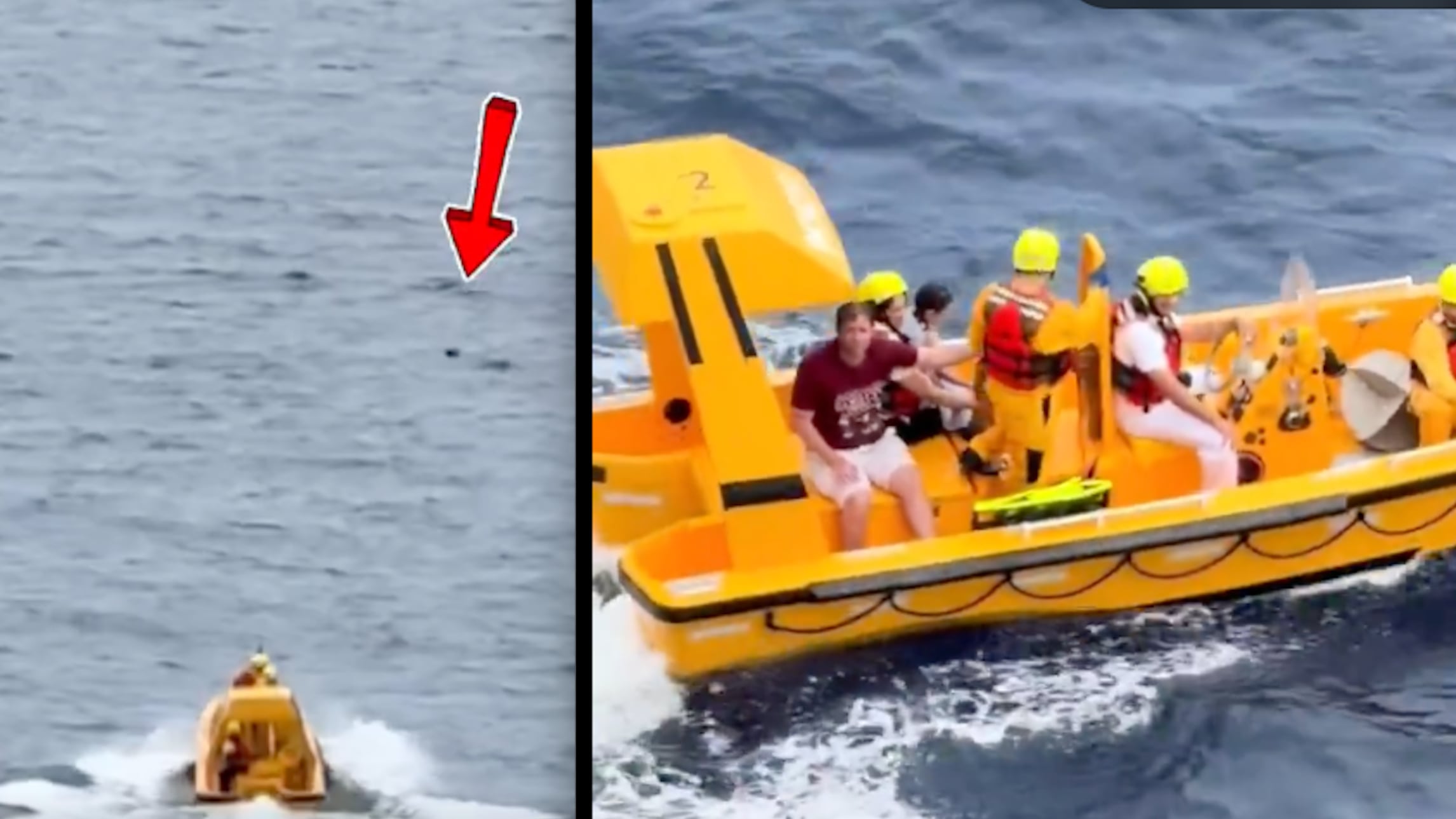 Bambina cade dalla nave da crociera, il papà la salva tenendola a galla per 20 minuti