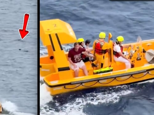 Bambina cade dalla nave da crociera, il papà la salva tenendola a galla per 20 minuti