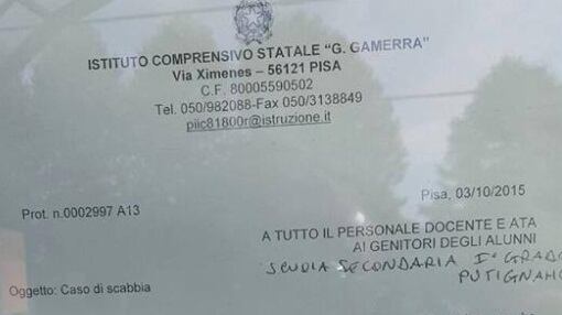 Pisa, denuncia della Lega: "Caso di scabbia a scuola"