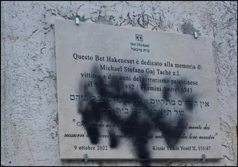 Roma, vandalizzata Sinagoga a Monteverde 3