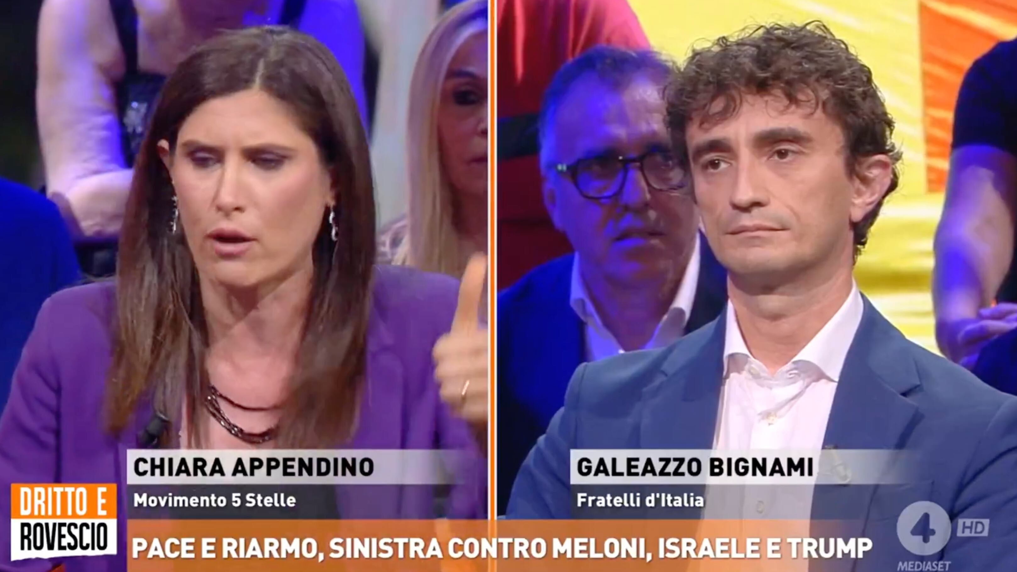 "Manderei a Teheran", "Genocidio". Bignami demolisce la 5stelle: scontro in tv