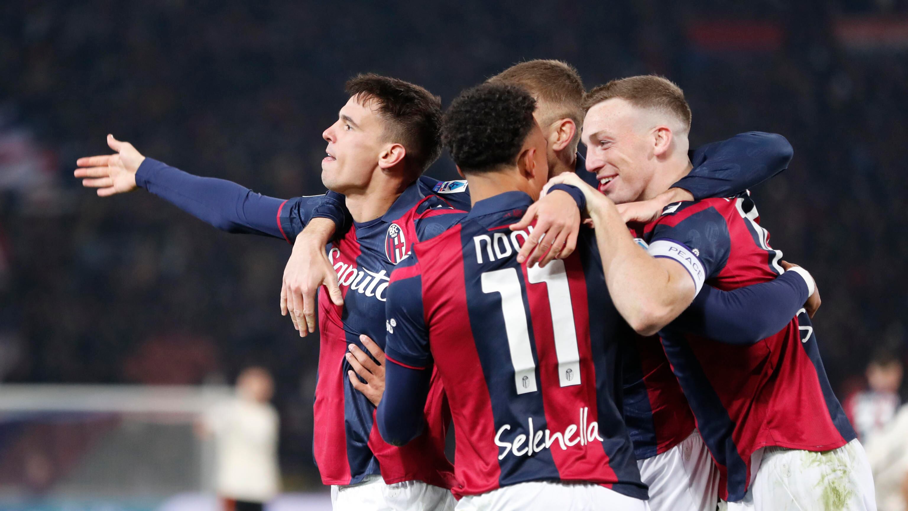 Il Bologna batte la Roma e sogna la Champions nel ricordo di Mihajlovic