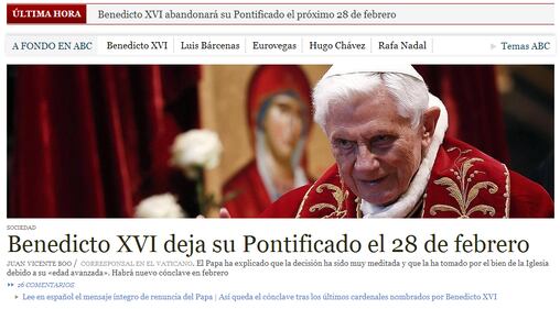 La notizia delle dimissioni del Papa sui giornali esteri 19