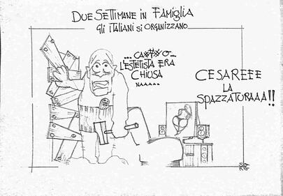 La vignetta del giorno: due settimane a casa e gli italiani si danno alla cultura 1