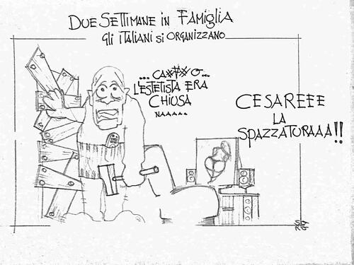 La vignetta del giorno: due settimane a casa e gli italiani si danno alla cultura
