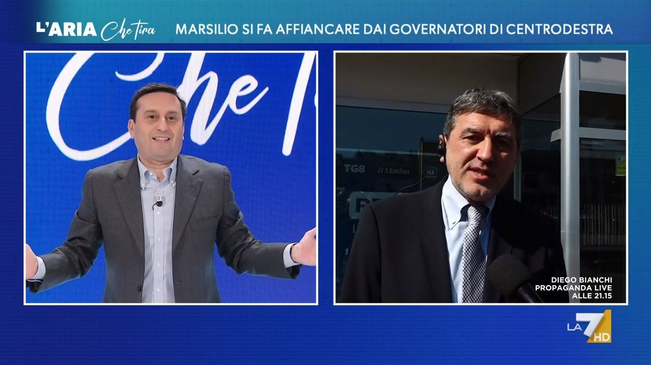 "La vedo nervoso", "Non vuole sentire la verità". Scontro in diretta tra Parenzo e Marsilio