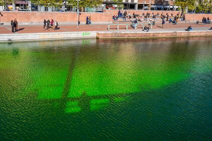 Cop 30, così gli attivisti hanno colorato di verde i Navigli 6