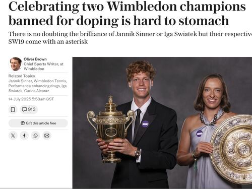 La stampa inglese insulta Sinner: "La vittoria degli avvocati"