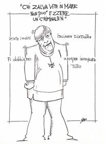 La vignetta del giorno - Merkel dà lezioni alla polizia italiana 1