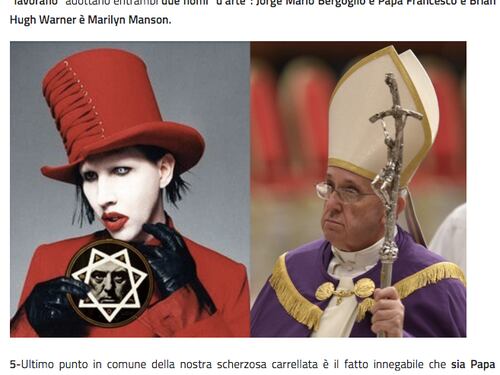 Papa Francesco come Marilyn Manson