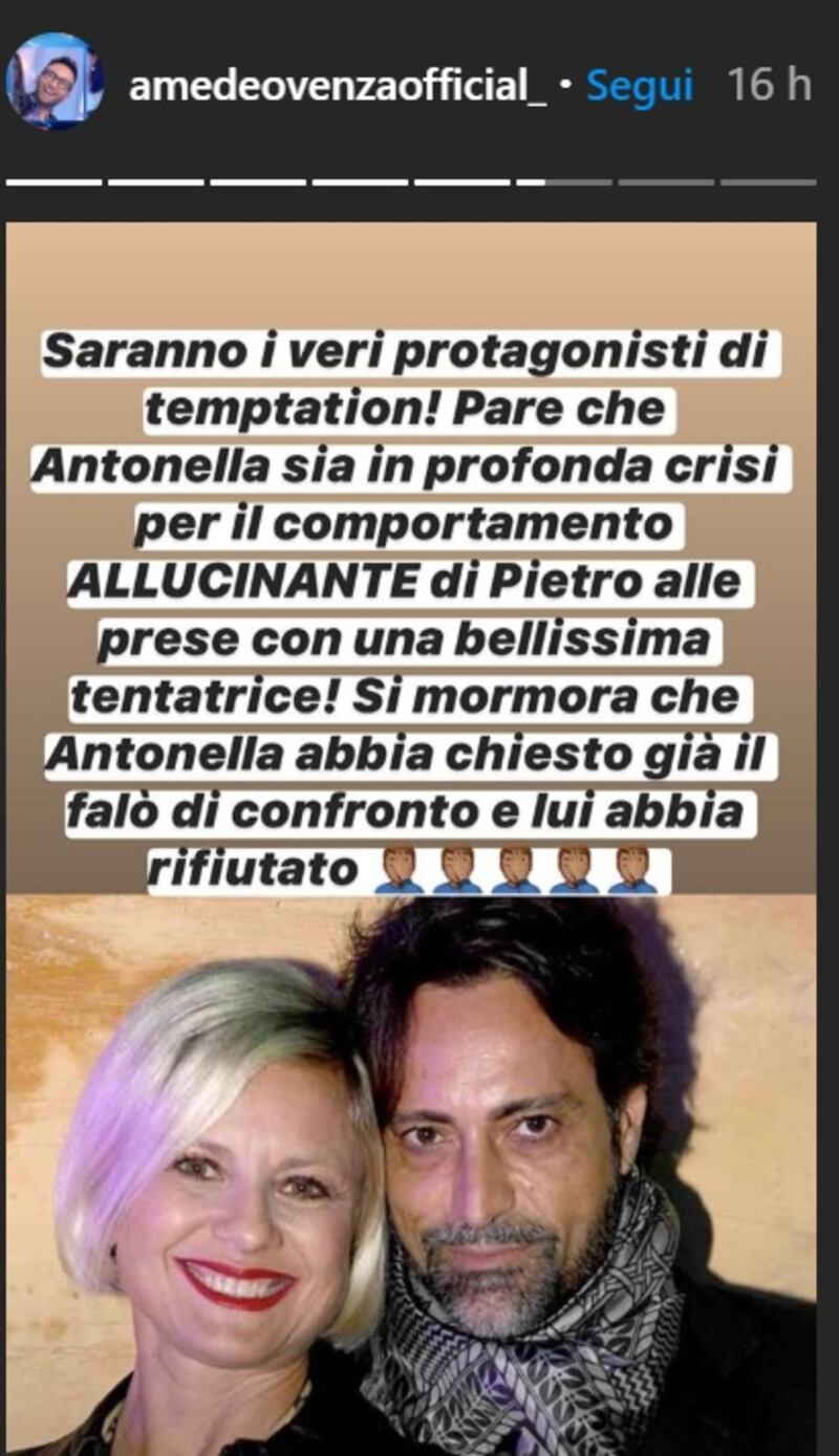 Dichiarazione social Amedeo Venza