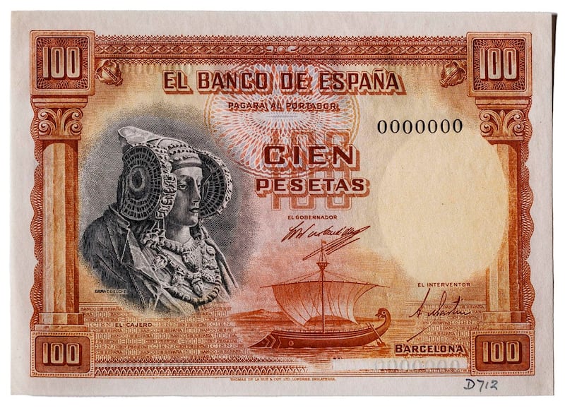 100 pesetas