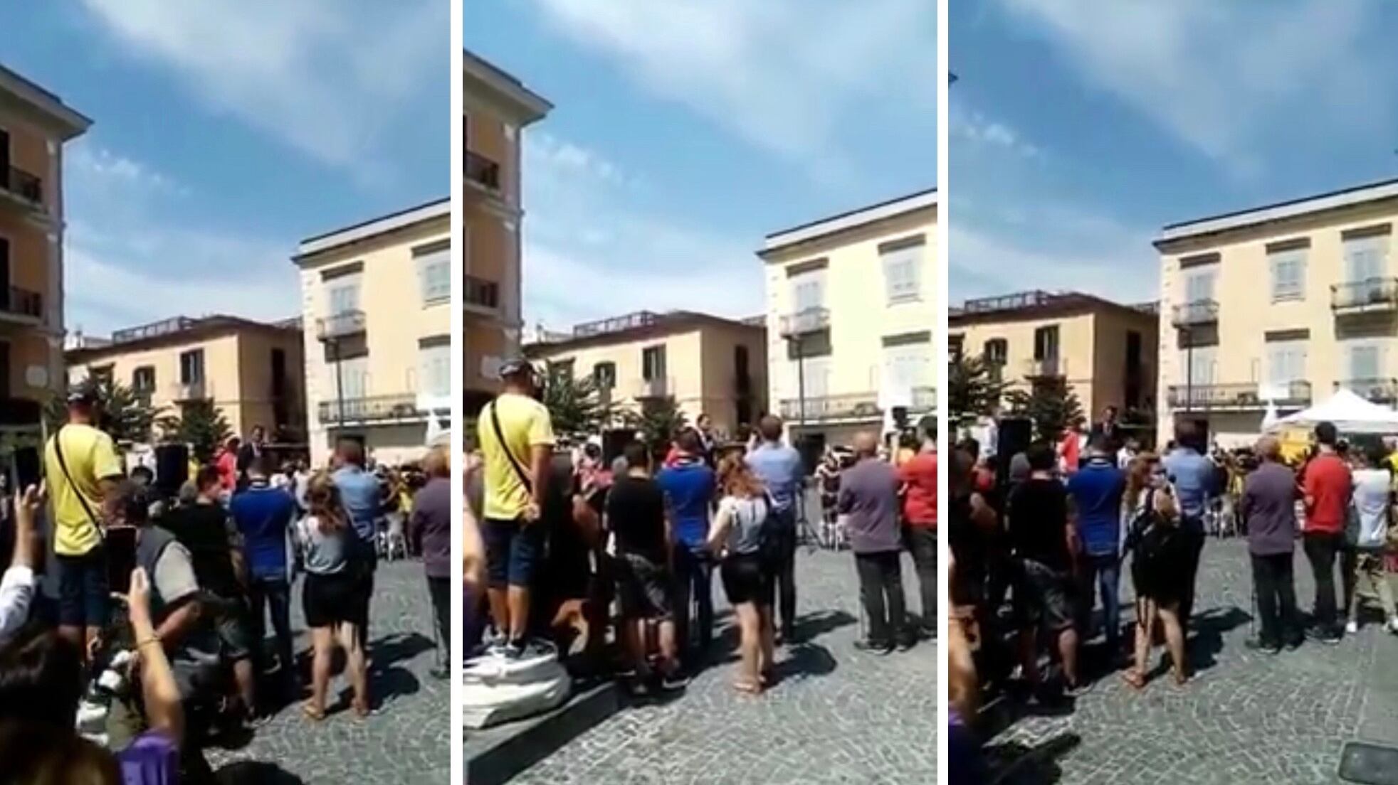 Luigi Di Maio parla nella sua città ma la piazza è deserta