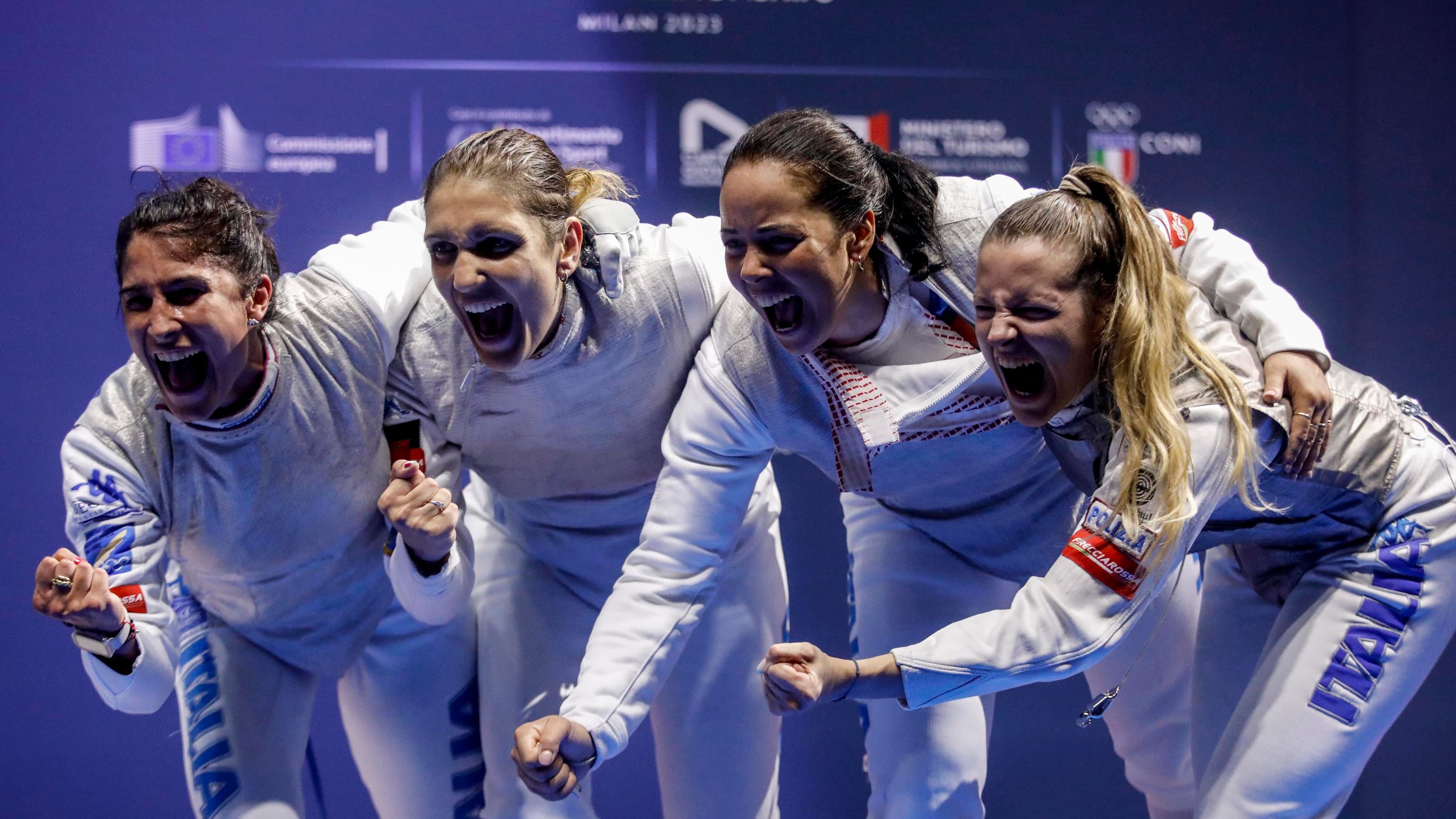 Scherma, doppietta azzurra: l'Italia è oro nel fioretto femminile e nella spada uomini